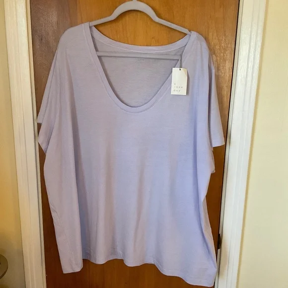 A New Day Women's Light Purple Sz 4X Casual T-Shirt Lightweight NEW - Picture 1 of 9
